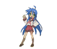 gif of a lucky star character dancing